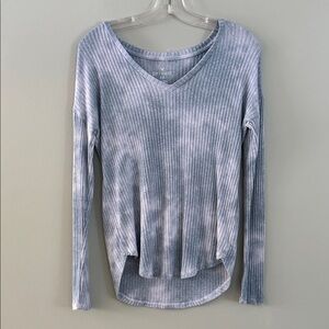 American Eagle Outfitters soft @ sexy ribbed long sleeve V-neck tie-dyed Sweater